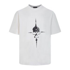 Thug Club White T Shirt With Skull Graphic